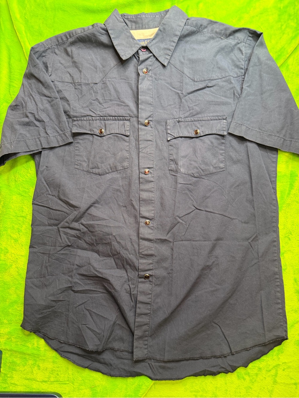 Steve & Barry's Snap Front Western Shirt Sz L Blue Short Sleeve